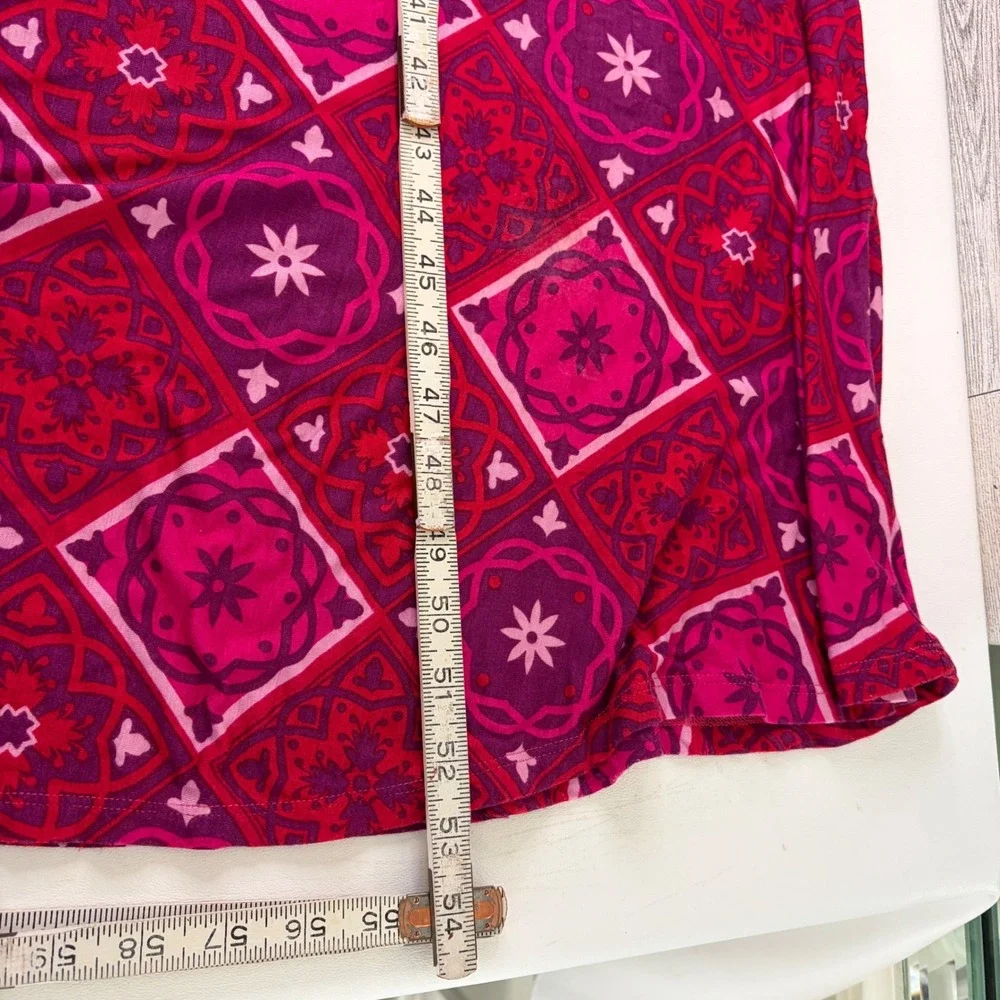 Soft Surroundings Maxi Dress Women Small Pink Mandala Geometric V-Neck Boho
